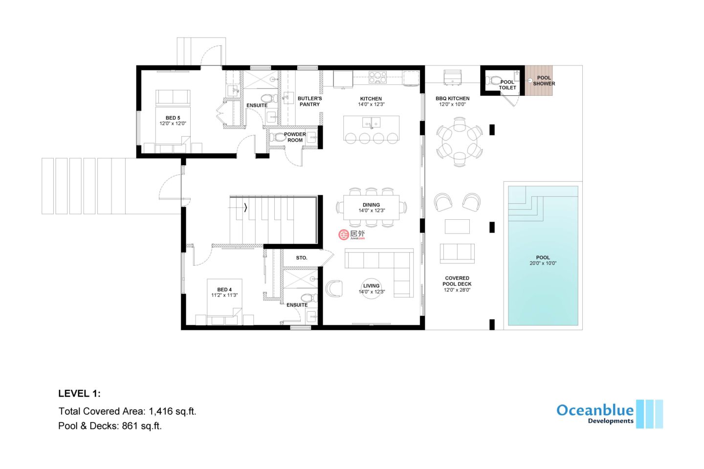特克斯與凱科斯群島的独栋别墅，Lakeview Luxury Villa Venetian Road，编号78509786