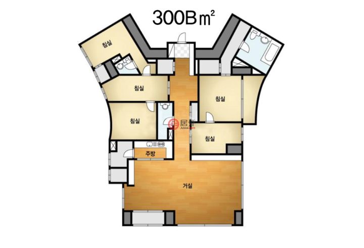 韩国5卧2卫特别设计建筑的公寓